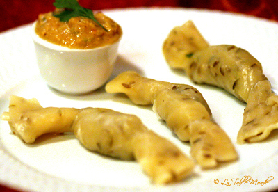 Raviolis de crevettes au curry