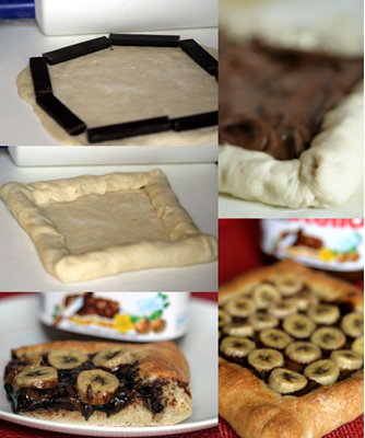étape par étape - Pizza choco-crust Nutella-bananes