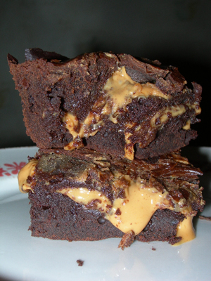 Brownie marbré au chocolat et beurre de cacahuètes, par Sab