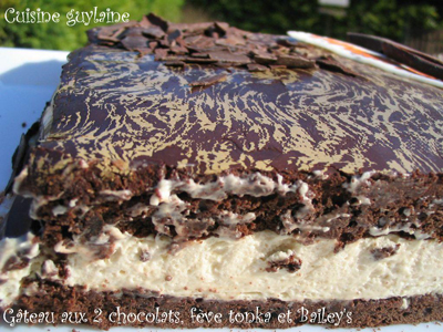 Gâteau aux deux chocolats, à la fève tonka et au Baileys, par Guylaine