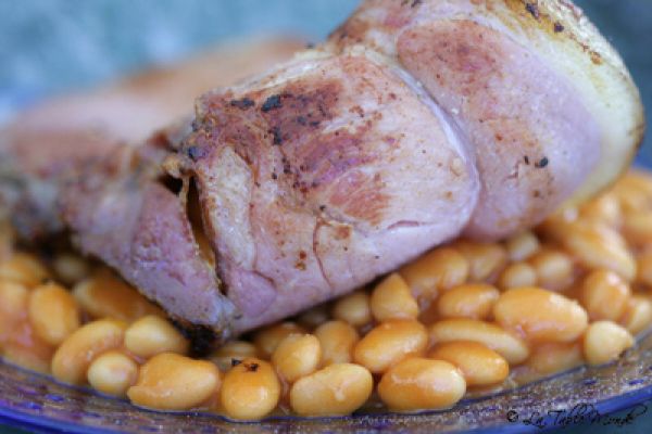 Mojettes à la tomate et jambon de pays