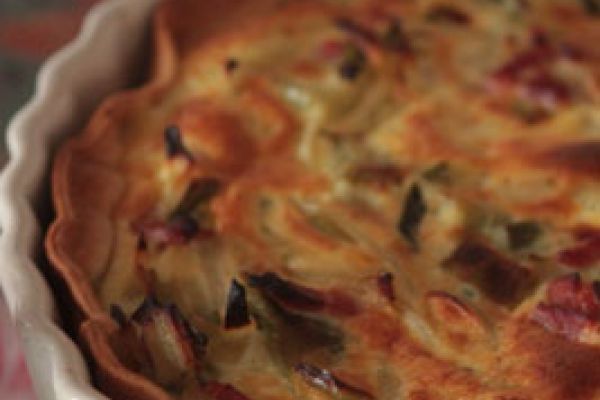Tarte aux poireaux et lardons