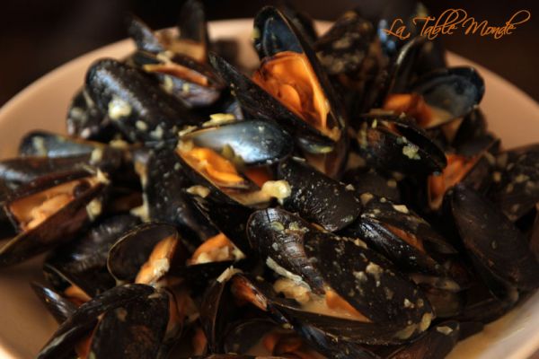 Moules au curry et lait de coco