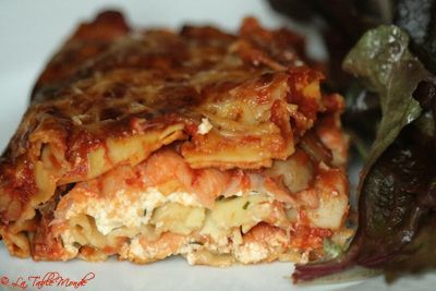 Lasagnes au saumon fumé et aux champignons